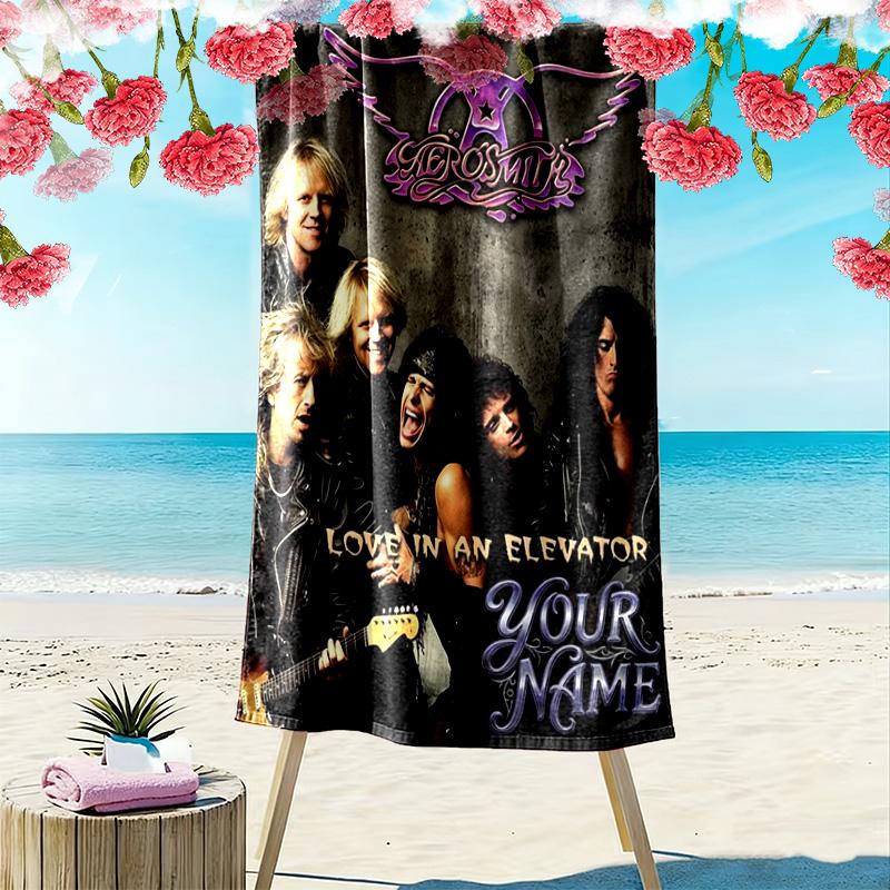 Name Custom Aerosmith Print Beach Towel, Large Soft Quick Dry Towel for Beach Camping Swimming