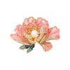 Exquisite Chinese Style Peony Pearl Brooch: Elegant Women's Cheongsam & Hanfu Pin