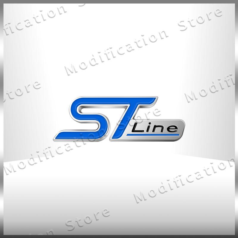 3D Металлическая Наклейка-Значок Логотип ST Line на Переднюю Решетку Автомобиля Для Ford Focus Fiesta Ecosport Mondeo Kuga Задний Багажник Боковое Крыло