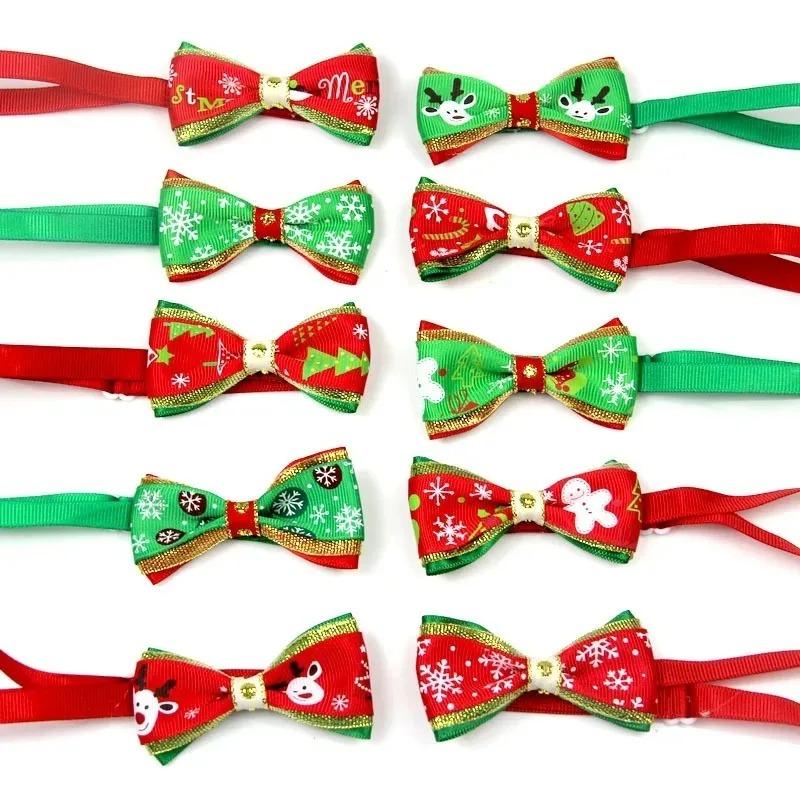 1-40Bags Pet Bow Tie Christmas Dog Cat Accessory Adjustable Festive Party Decorative Tie Ideal Holiday Gift for Pets