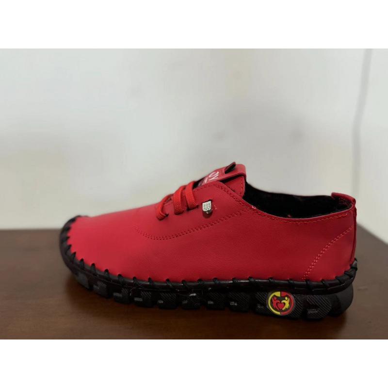 Туфли из натуральной мягкой кожи, удобные, на плоской подошве, со шнуровкой, для мам, для широких полных ног, подошва из коровьих сухожилий, мягкая подошва, мягкая поверхность, для среднего возраста, большой размер