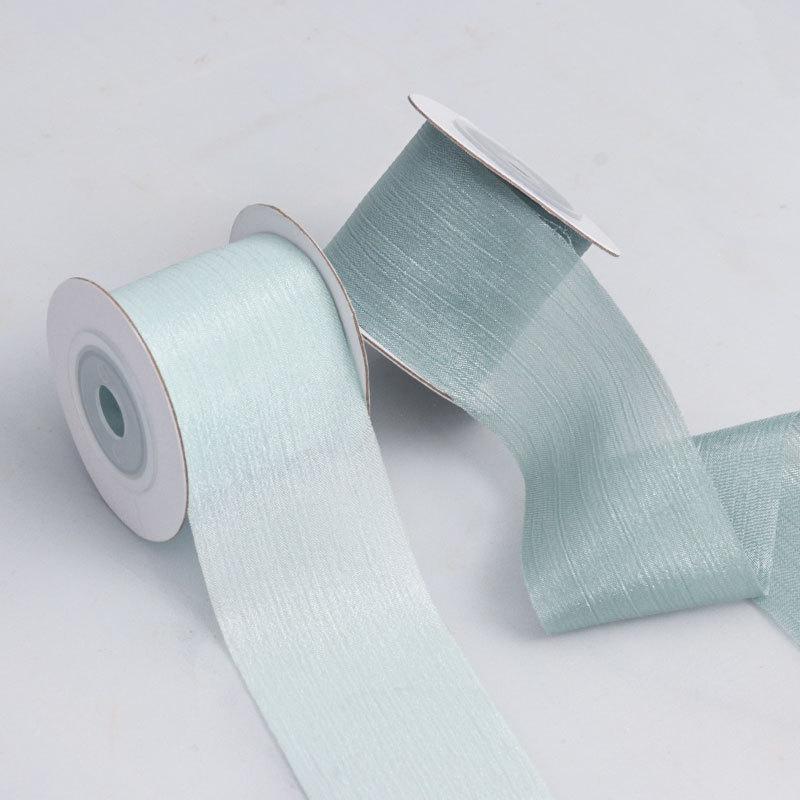 Лента из снежной марли, полосатая, плиссированная, микропрозрачная лента, ручная работа, бант, букет, пригласительный пакет, декоративный плетеный бант из ленты, цветок, ручная работа