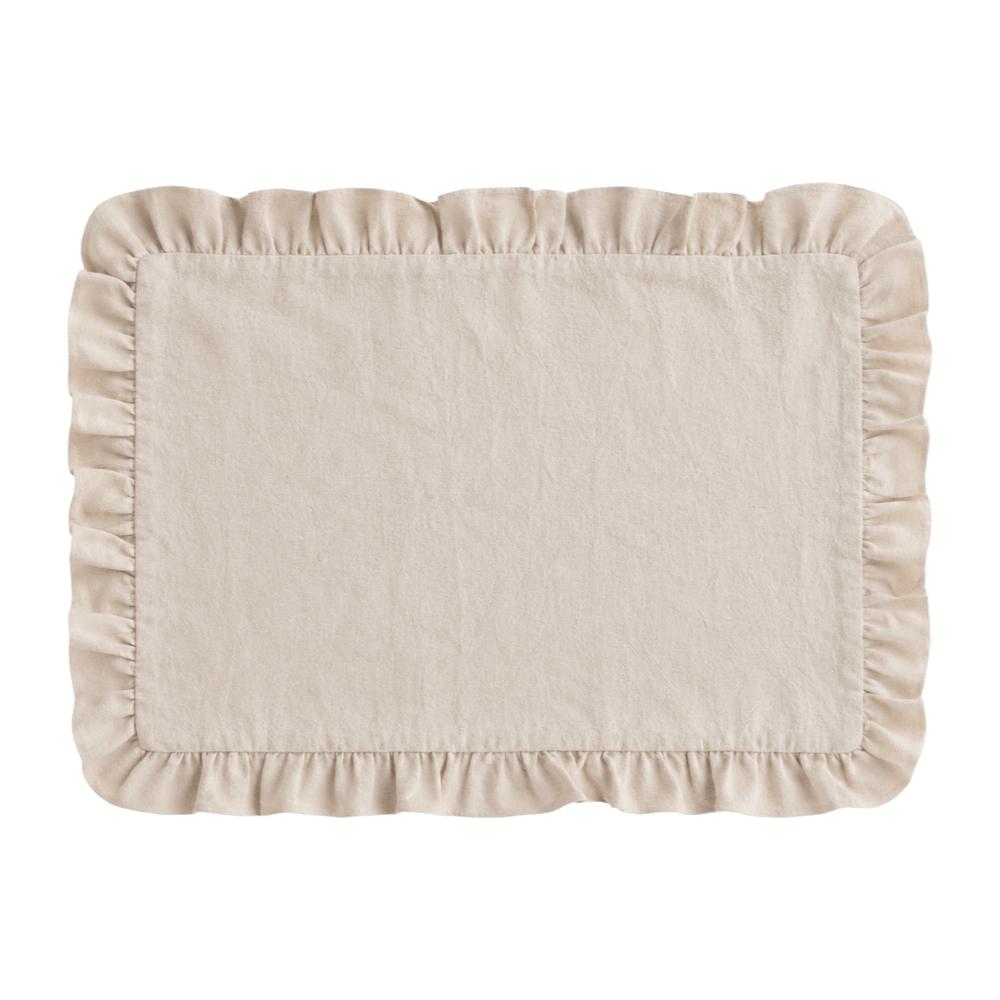 Ruffle Heat-Insulated Mat Stripe Grid Table Mat Washable Coaster  Breakfast