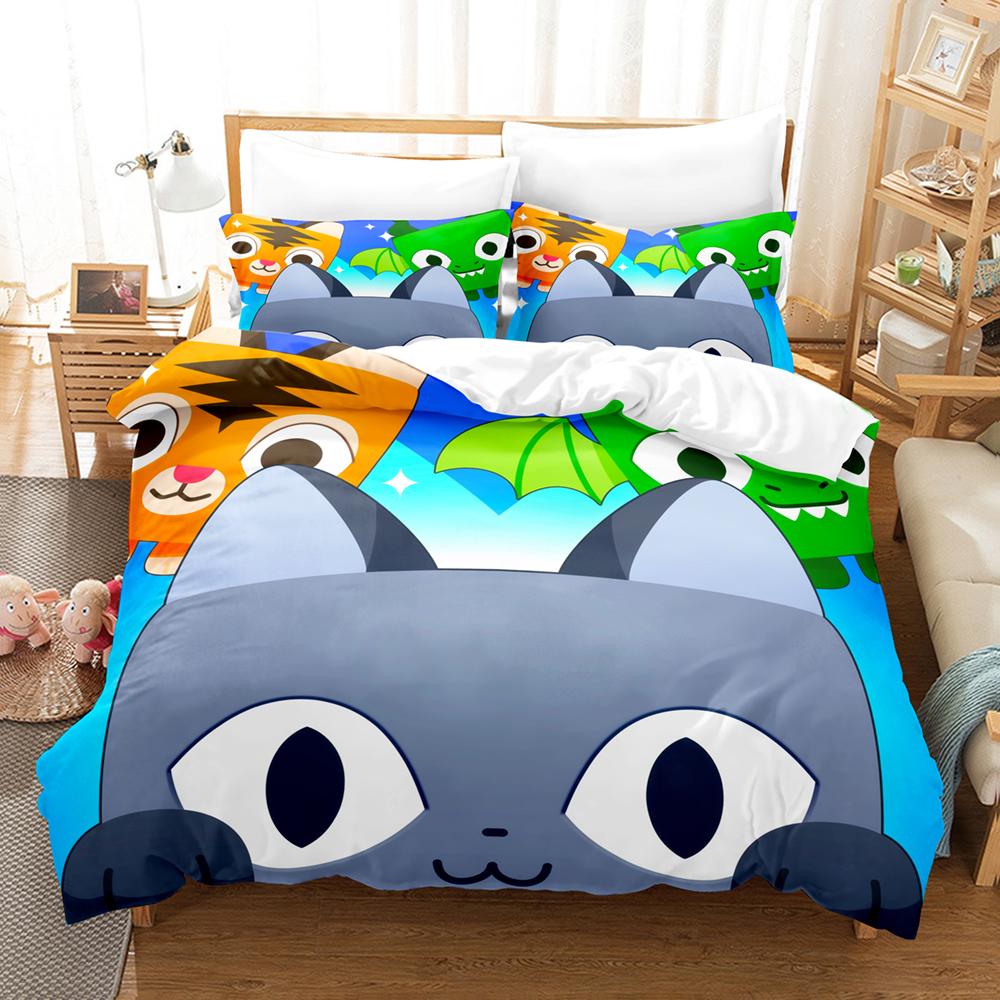 Игры Cute Pet Simulator X 3D печать Комплект постельного белья Односпальная кровать Двуспальная кровать King Bed Set Детская спальня Пододеяльник Комплект Домашний текстиль