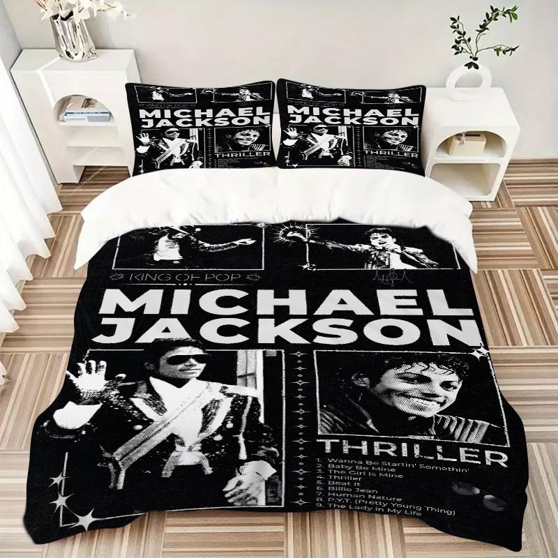 3Pcs Michael Jackson Thriller Poster Bedding Sets For All Sizes New 3D Printed Bed Cover Comforter Duvet Cover Pillowcase Bedroom Decoration