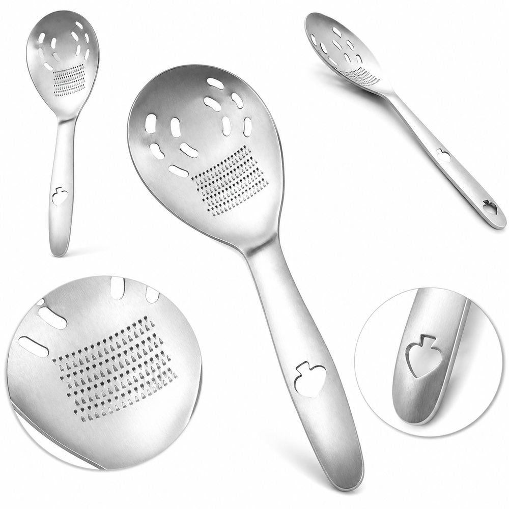Slotted Bowl Multifunction Strainer Spoon Fine Grater Slotted Pasta Spoon Bottle Opener