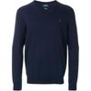 Polo FW21 Вышитый логотип V-образный вырез свитер мужской свитер синий 710670789-004