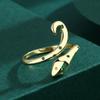 Креативное двойное кольцо со змеиной головой, пара, открытое регулируемое кольцо для женщин, стерлинговое серебро, ювелирные изделия на годовщину, подарок на годовщину, вечерние украшения