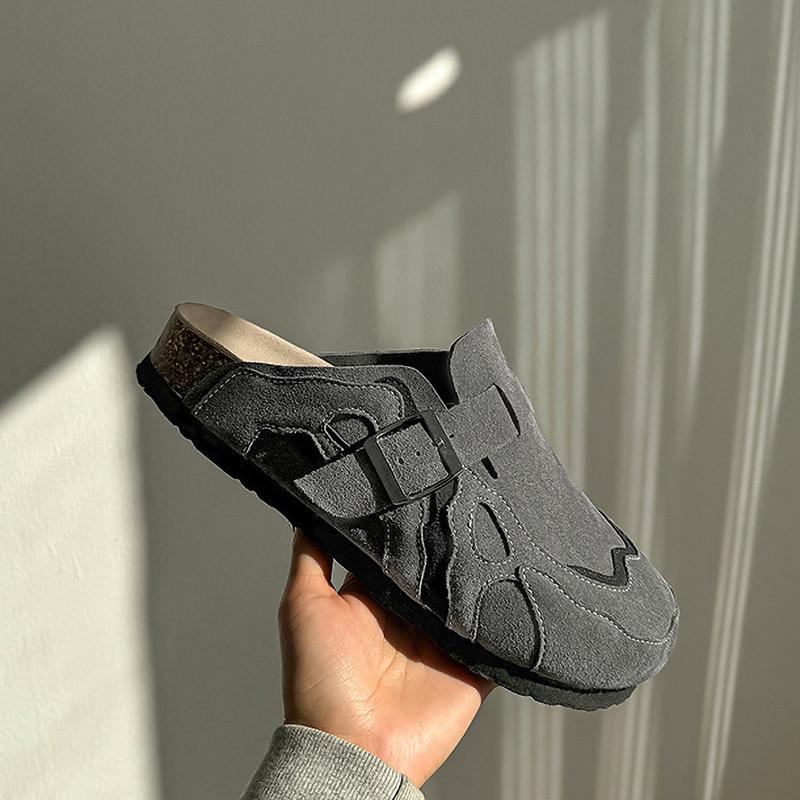 Пробковые мюли тапочки мужские женские с закрытым носком домашние тапочки сабо винтажные тапочки Мюллер поддержка свода стопы