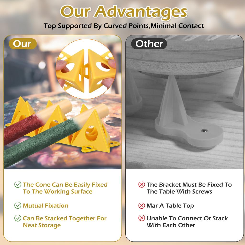 50 шт. Пирамидальные подставки для краски Мини треугольные подставки Треугольные подкладки для краски Ножки Деревообрабатывающий инструмент для холста Дверцы шкафа Подкладка для покраски