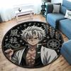 Classic Japanese-style cartoon Demon Slayer round rug, home soft decorative anti-slip yoga mat and chair mat, outdoor floor mat carpet K3