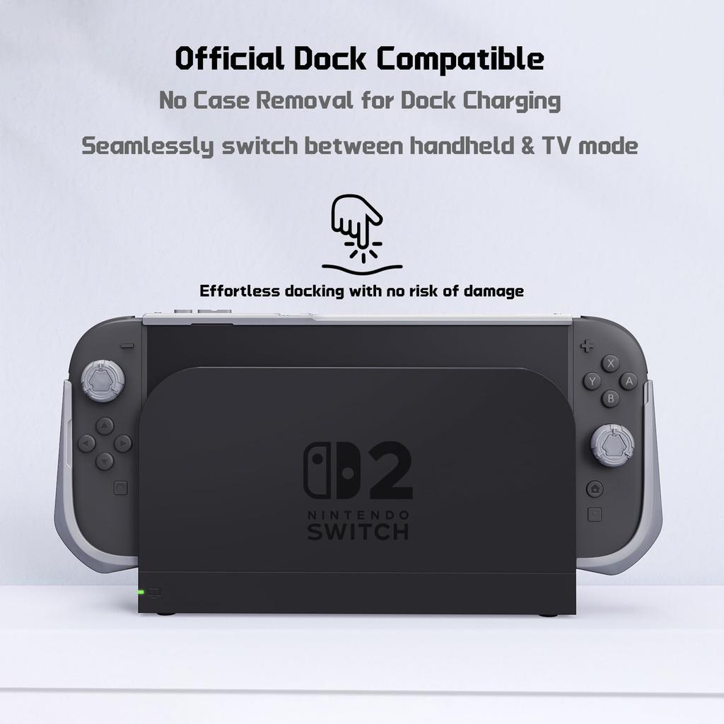 PlayVital METEOR TPU Soft Protective Case Cover for Nintendo Switch 2 Dock with Thumb and (2025), Compatible, Grips, Shockproof, Non-Slip,