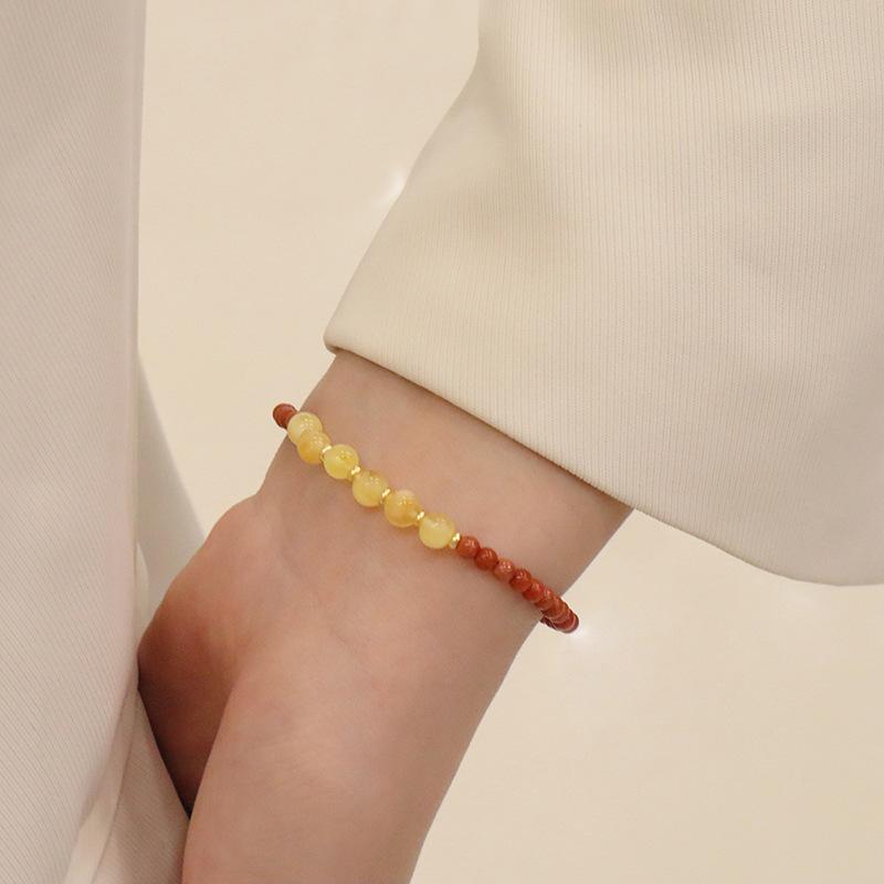 Natural Nanhong Agate Transfer Bracelet Fashion Women Daily Jewelry Lucky Gift