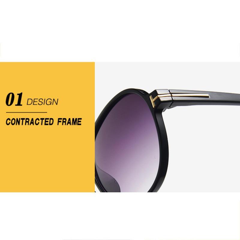 Fashion Double Beam Large Frame Toad Mirror Retro Round Frame T-shaped Sunglasses for Outdoor Outings Sun Glasses