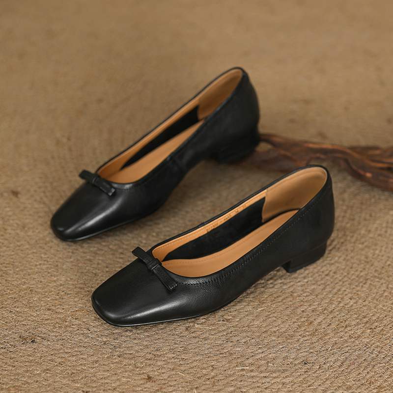 Krazing Pot Модные женские туфли из коровьей кожи весна-осень на низком каблуке с круглым носком и бабочкой на плоской подошве