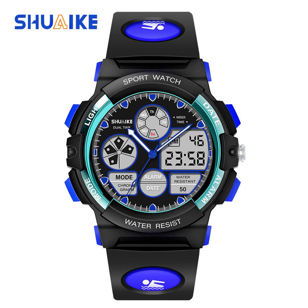 Shuaike 936 Children's Movement 5Atm Waterproof Analog Digital Sports Watch Round Plastic Fashion Watch