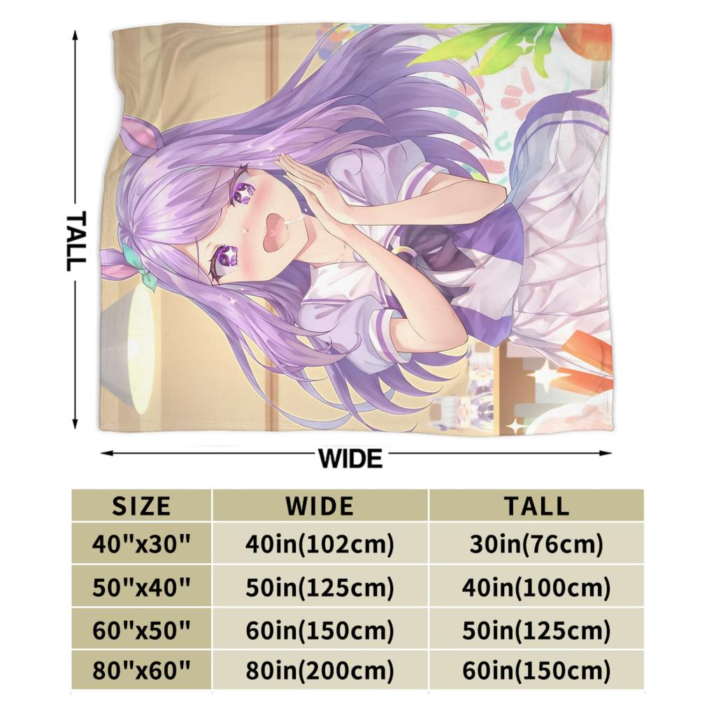 Umamusume Pretty Derby Mejiro Blanket Fleece Autumn/Winter  Portable Lightweight Throw Blanket for Bed Bedroom Rug Piece