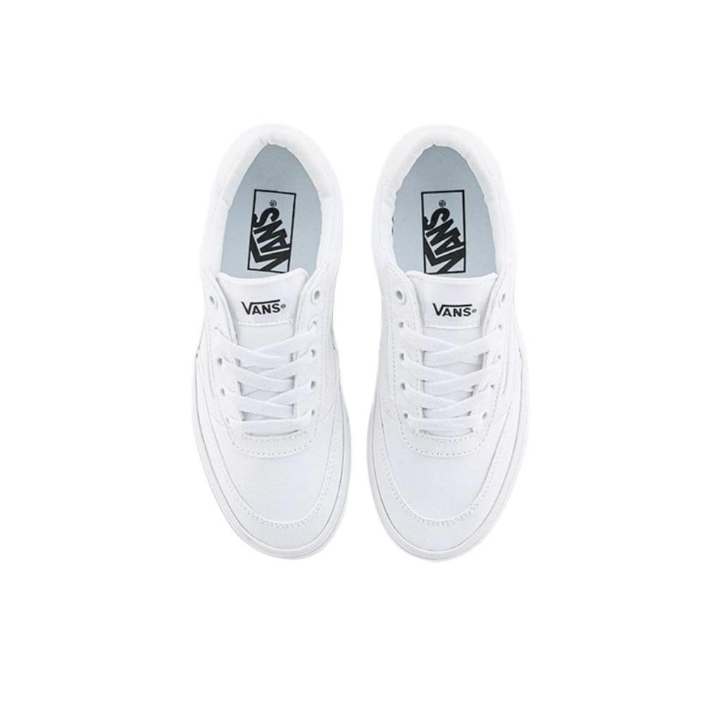 Vans Brooklyn LS Classic Удобные Нескользящие Прочные Низкие Кеды для Скейтбординга Женские кроссовки Белые VN000D7UWWW