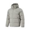 Li Ning Fitness Series Letter Zipper Hooded Short Sleeve Down Jacket Men Jackets Stone-Grey AYMU701-2