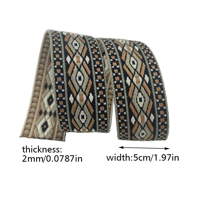 5cmx1Yard Ribbon Ethnic Style Woven Jacquard Craft Neckline Embellishment Garment Accessories Curtain Decor Multiple Colors