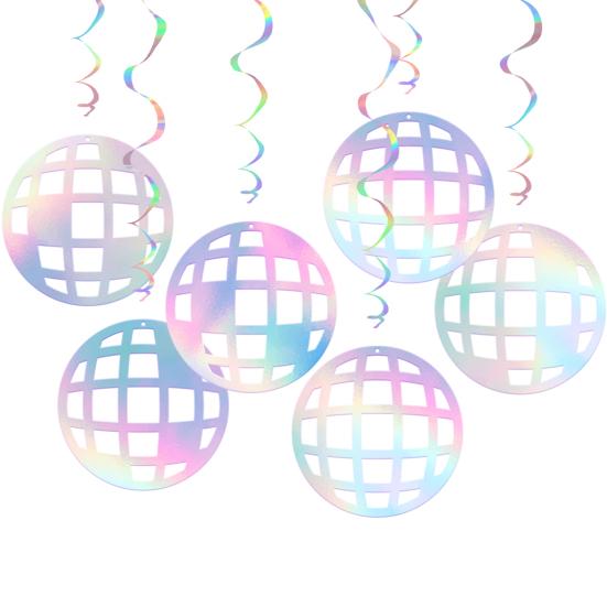 Подвесные завитки в стиле диско-шаров 70-х годов, вырезанные элементы для вечеринок в стиле ретро-диско, баннеры, растяжки, подвесные украшения для потолка, товары для вечеринок по случаю дня рождения 1970-х годов