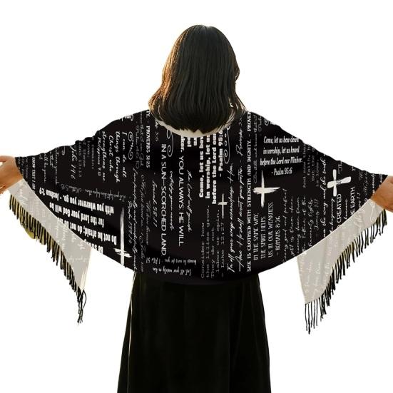 Женская молитвенная шаль Мягкая Удобная посадка Христианская молитвенная шаль Духовный дизайн Религиозная молитвенная накидка Медитация Вера Размышление Шарф