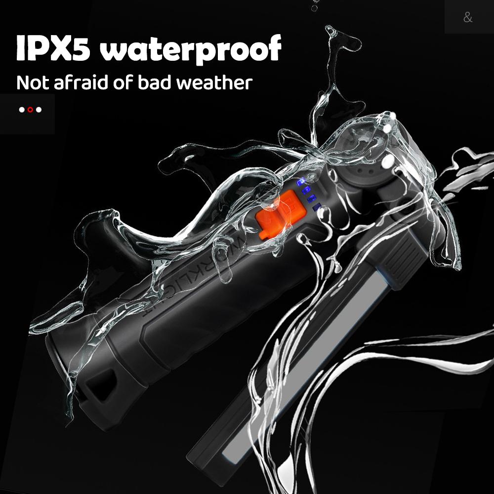 Перезаряжаемые рабочие фонари Светодиодный складной фонарик с магнитной базой COB-свет Вращение на 360° Ремонт автомобиля Дом Гараж Аварийный Кемпинг