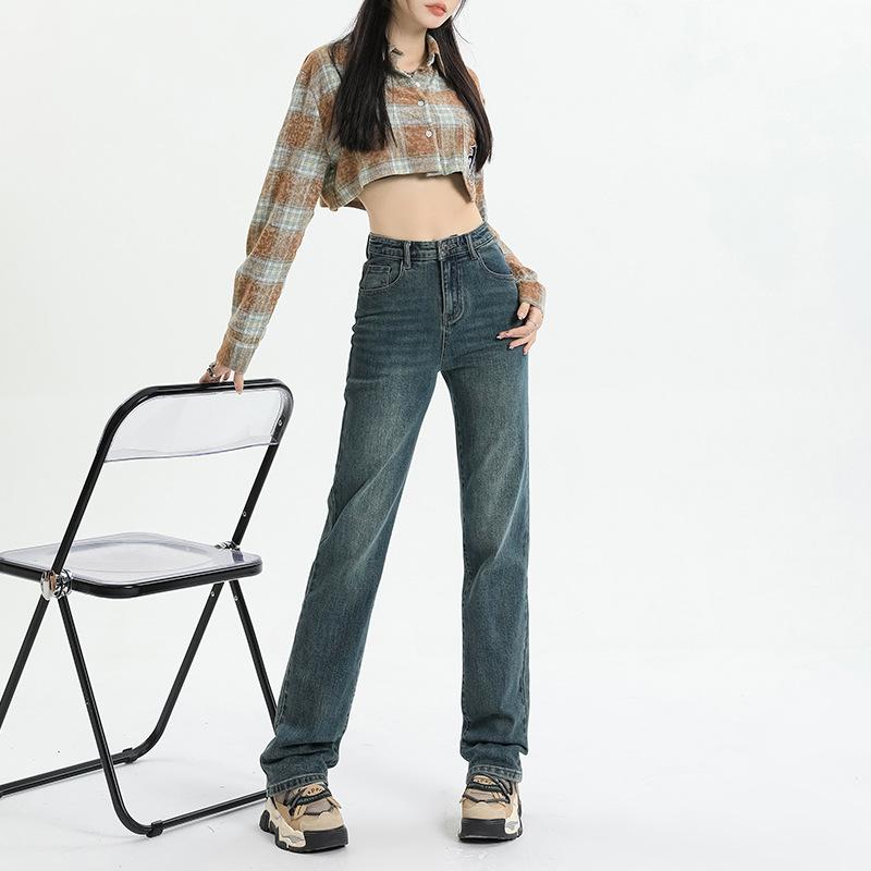 Autumn Style High Elasticity and Slimness, Drooping, High Waist Straight-leg Pants for Women, Autumn and Winter Pants for Women, Autumn and Winter