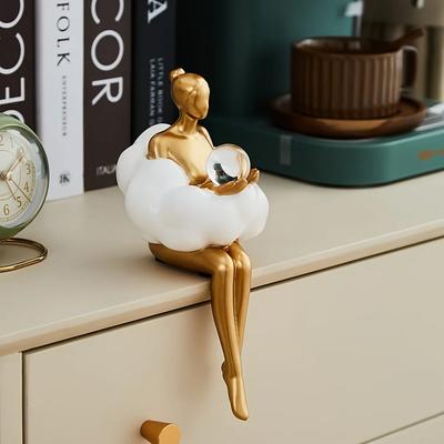 Облако Девушка Скульптура Абстрактное Искусство Фигура Статуя Современное Украшение Стола Домашний Роскошный Декор Комнаты Эстетический Дизайн Статуэтка Ремесла