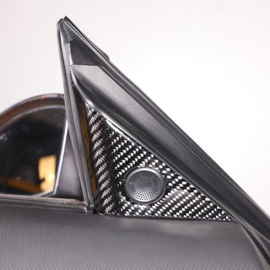 2PCS Soft Carbon Fiber A-pillar Speaker Frame Trim For Nissan 350Z 2003-2006