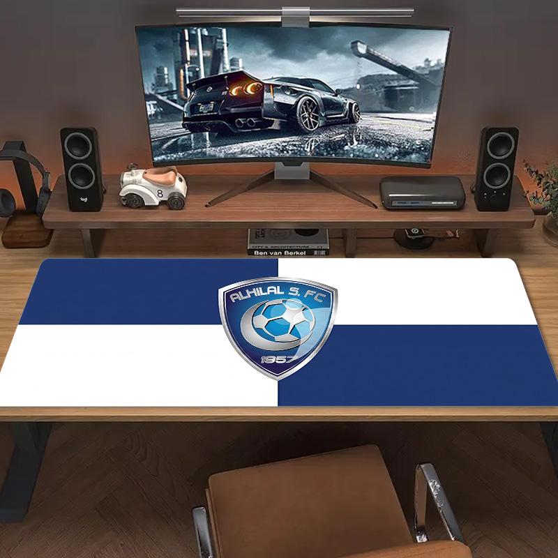 Al Hilal S FC Кружево Однотонный Коврик для Мыши Большой Игровой Коврик для Стола Нескользящий для Ноутбука Планшета Большой Коврик для Мыши XXL Коврик Мини-ПК Игровой Коврик С Заблокированным Краем