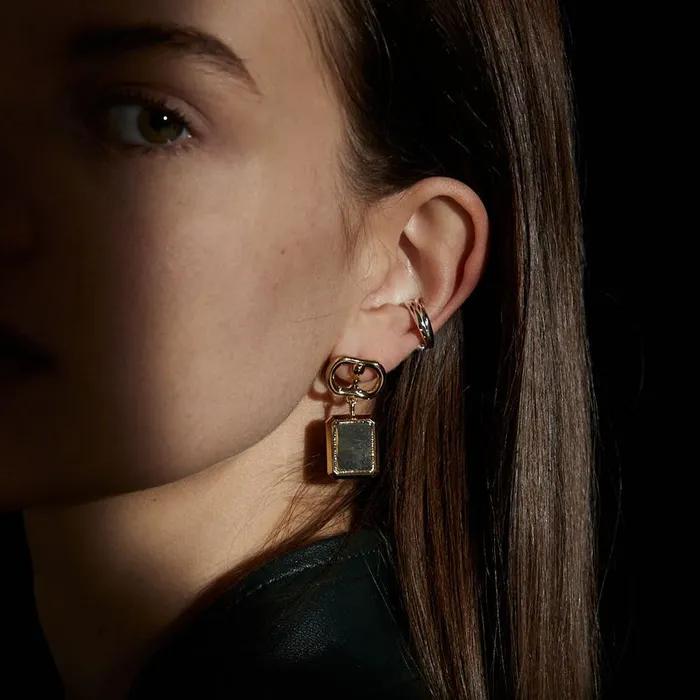 LID SQUARE EARRING_GOLD