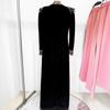 2025 Год Стиль Знаменитостей Длинный Рукав Камни Стразы Формальное Платье