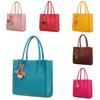 Chic And Stylish Candy Color Pu Leather Tote For Women With Floral Design