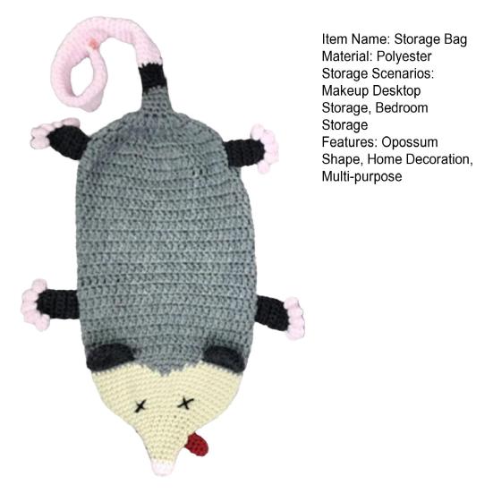 Крючком Сумка-хранилище Опоссум Ручная Вязание Подвесной Держатель для Сумок-продуктовых Сумок Вязание Крючком Животное Домашний Декор Подарок Любителям Опоссумов