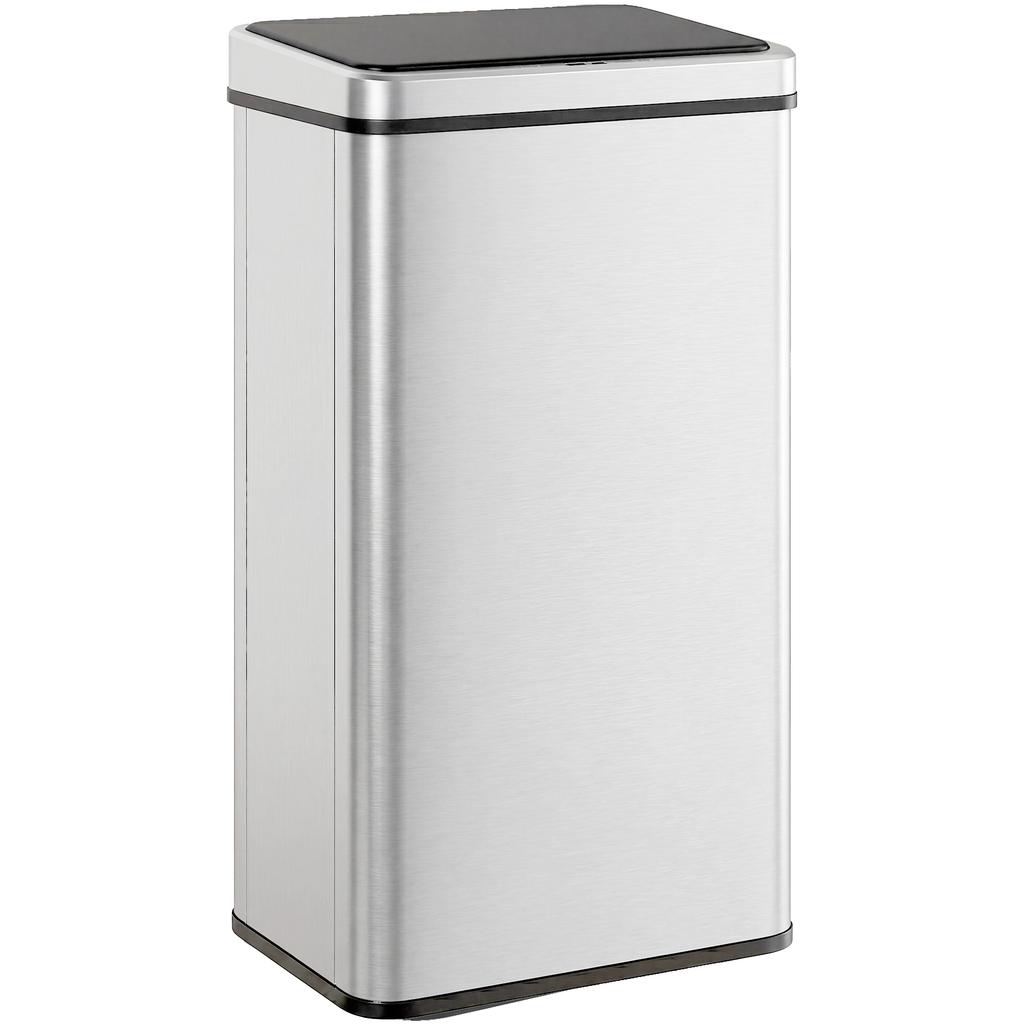 Sensor Trash Can 50L Stainless Steel Automatic Trash Can with Soft-Close Lid Motion Sensor 35.5 x 26 x 67 cm Silver