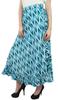 Phagun Cotton Ruffled Self Belt Ikat Printed Women's Wrap Hippie Skirt-Blue