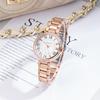 Diamond Women'S Watch Fashion Pointer Round Roman Quartz Waterproof Steel Belt Temperament Watch