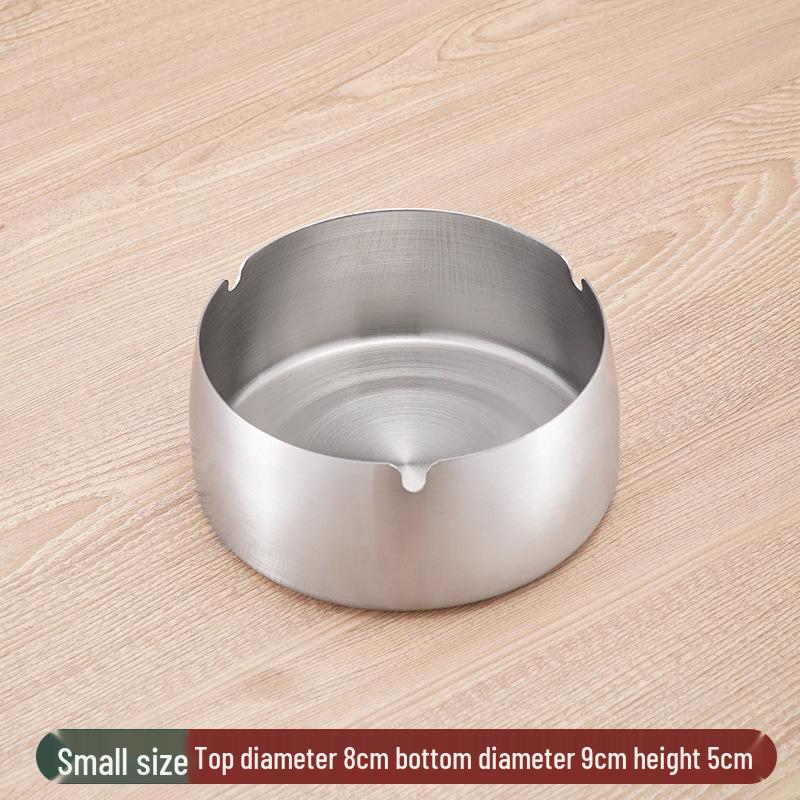 Stainless Steel Windproof Ashtray - Durable, Stylish, and Large for Bars, Cafes, and Hotels