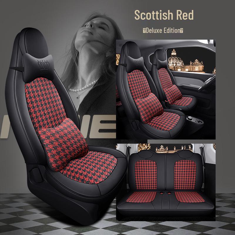 ST Чехол на сиденье «Гусиная лапка» для Wuling Hongguang MiniEV - Полный обхват, Всесезонная подушка