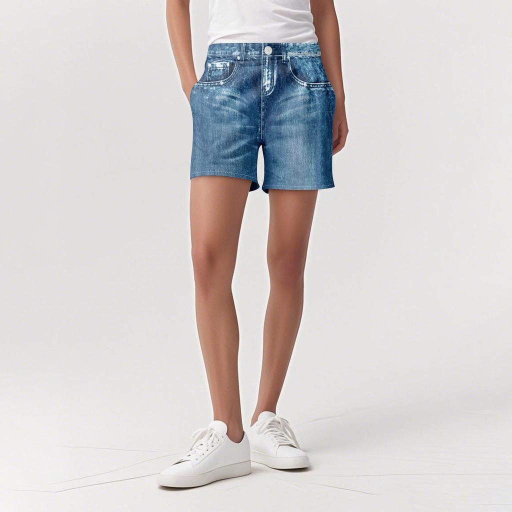 Women's Casual Sports Pants Sweatpant Jeans Print Denim Pants