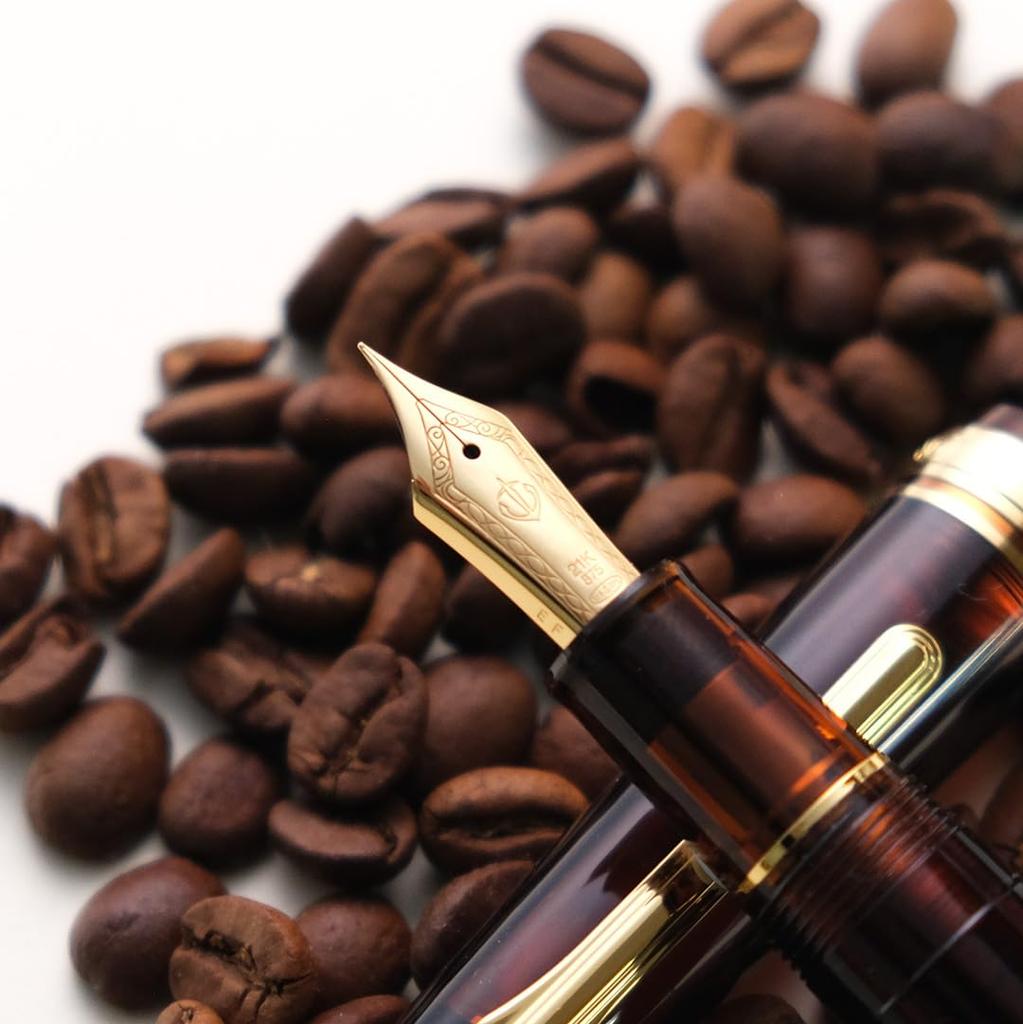 WANCHER Limited Edition SAILOR Original Profit 21 Mocha Brown 21K Gold Fountain Pen Special [WANCHER Edition] (F (Fine Nib))