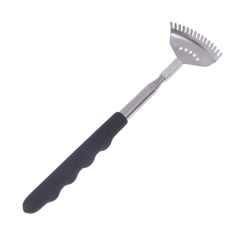 Выдвижная чесалка для спины с 15 граблями, переносная телескопическая резиновая ручка из нержавеющей стали