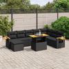 VidaXL Garden Lounge Set with Cushions 9 Pcs, Patio Sofas, Patio Furniture Set, Outdoor Furniture, Black 3273652