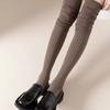 Женские осенние и зимние утолщенные хлопковые гольфы однотонные простые женские носки с вертикальными полосками теплые носки чулки