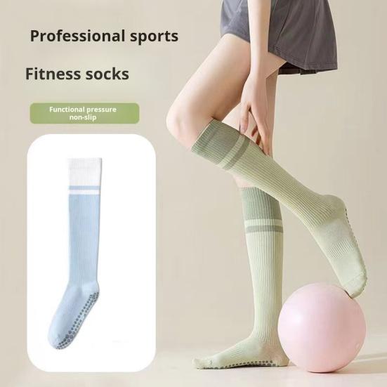 1 пара женских спортивных чулок, эластичные гольфы для велоспорта, противоскользящие, с силиконовой поддержкой свода стопы, контрастного цвета, для занятий йогой, пилатесом, танцами