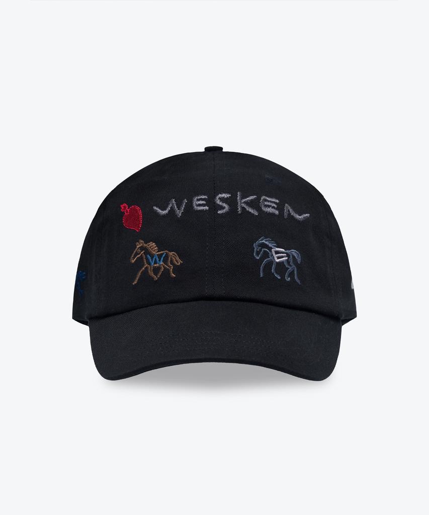 Кепка-бейсболка Weseuken Merry Go Around с потертостями (черный)
