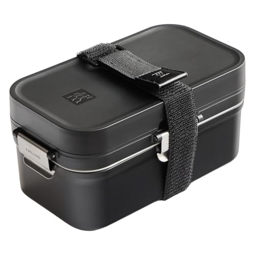 ZWILLING "Fresh & Save Vacuum Lunch Box Black" Bento Box with Cutlery and Sauce Container Airtight Storage Container [Authorized Japanese Product]