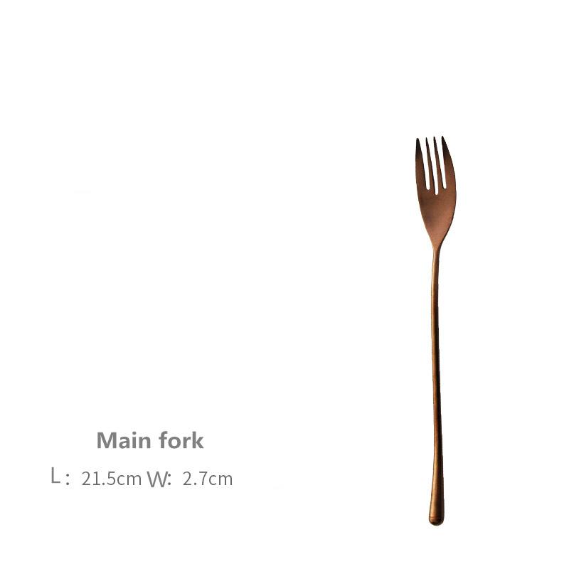 Столовая посуда в японском стиле Old Western, нож для стейка в стиле ретро, вилка-ложка, ложка для размешивания кофе, розовое золото, нержавеющая сталь 304