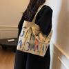 Холщовая сумка женская 2025 новая сумка через плечо повседневная большой вместимости корейская версия студенческий школьный рюкзак литературная и досуговая сумка-тоут